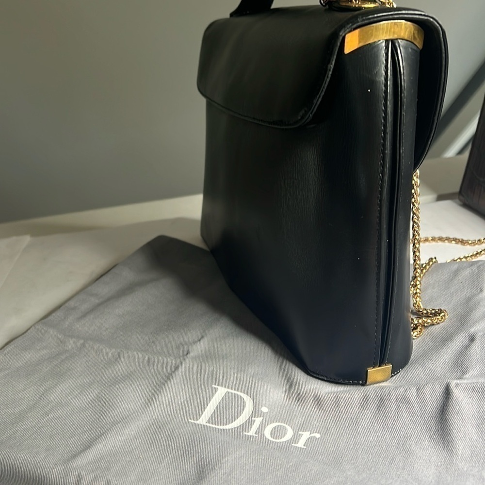 Christian Dior Black Leather Vintage Handbag Crossbody Bag - Picture 16 of 16